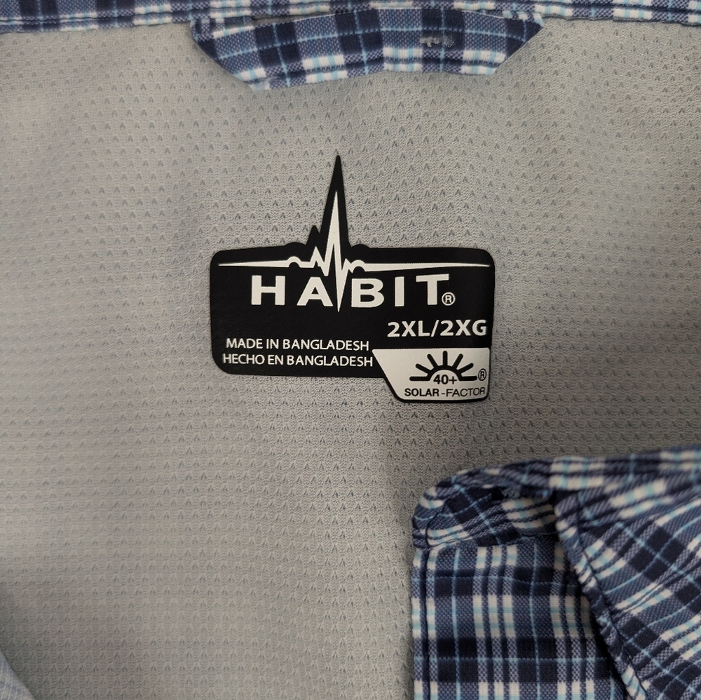Habit 40+ Solar Factor Hiking Outdoor Work Short Sleeve Button Down 2XL [227] - Picture 7 of 9